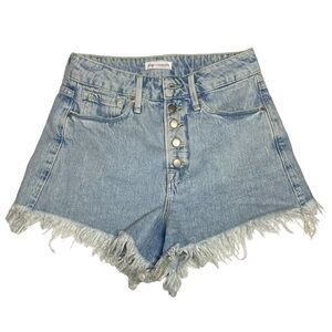 Good American High-Waisted Frayed Denim Shorts - Size 00/24